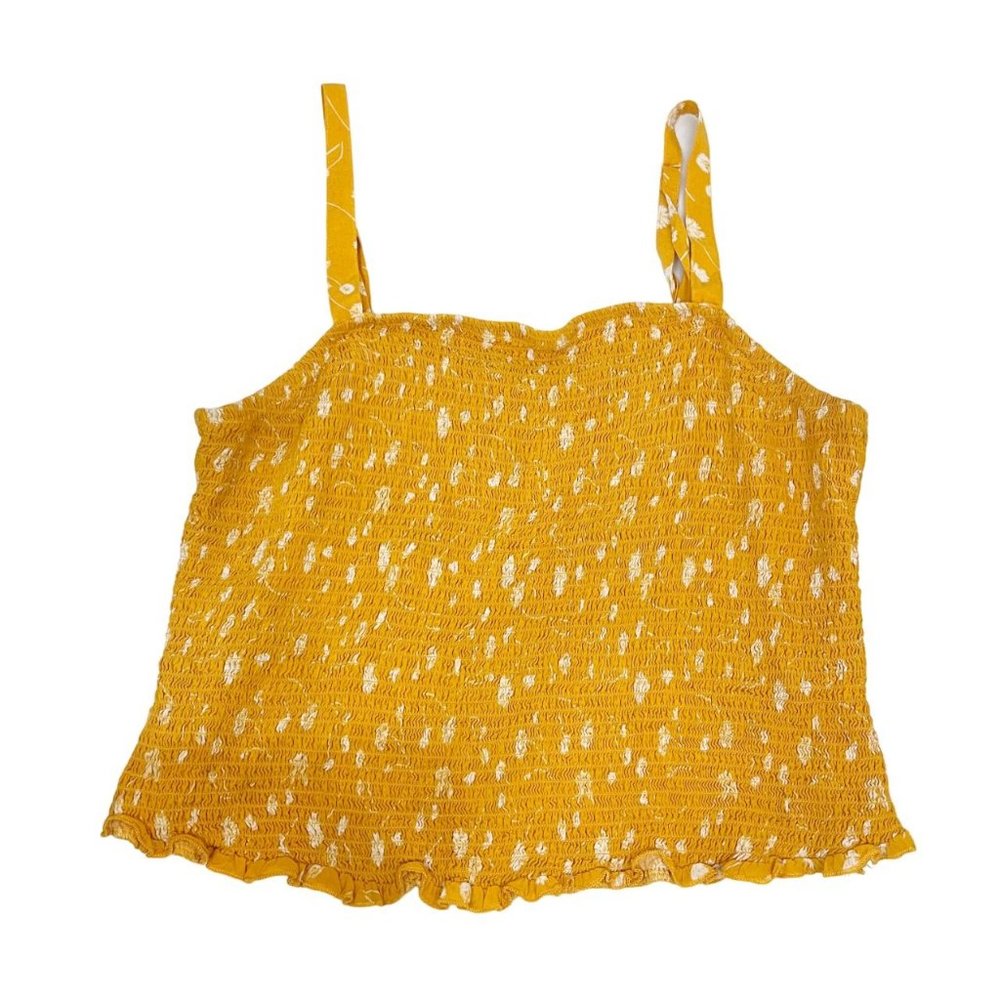 Torrid Yellow Floral Smocked Shirred Tank Top - Size 3X